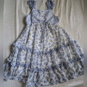Floral Blue Kids Dress